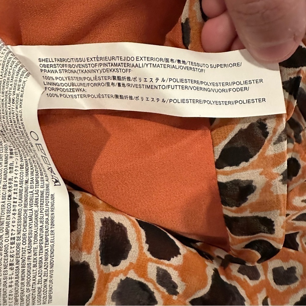 JOA Just One Answer Orange Leopard Print Short Sleeve Ruched Mini Dress S - Picture 3 of 8